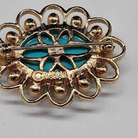 Sarah Coventry Westminster Brooch & Oval Blue Cabochon Brooch Lot of 2 Vintage - Picture 8 of 10